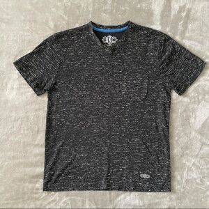 BKC Work Wear Heather Black V-Neck Short Sleeve T-Shirt Size Medium Pocket Tee